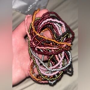 Adjustable rice beaded anklet